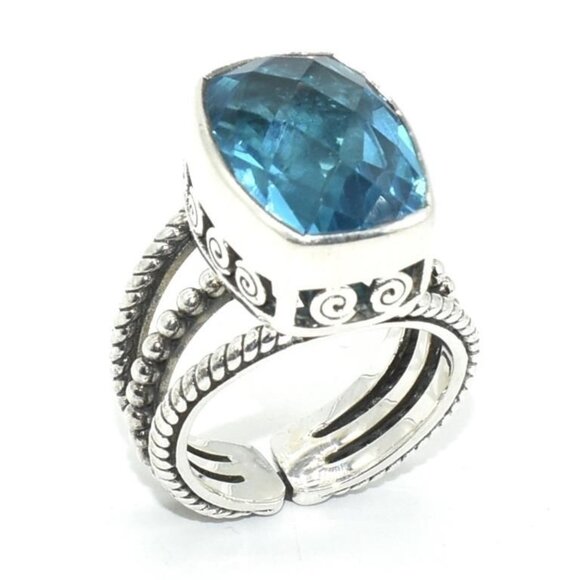 Silver Blue Topaz (10.3ct) Ring - Picture 1 of 3